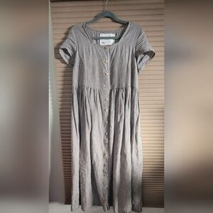 notPERFECTLINEN Black and White Checkered Maxi Dress